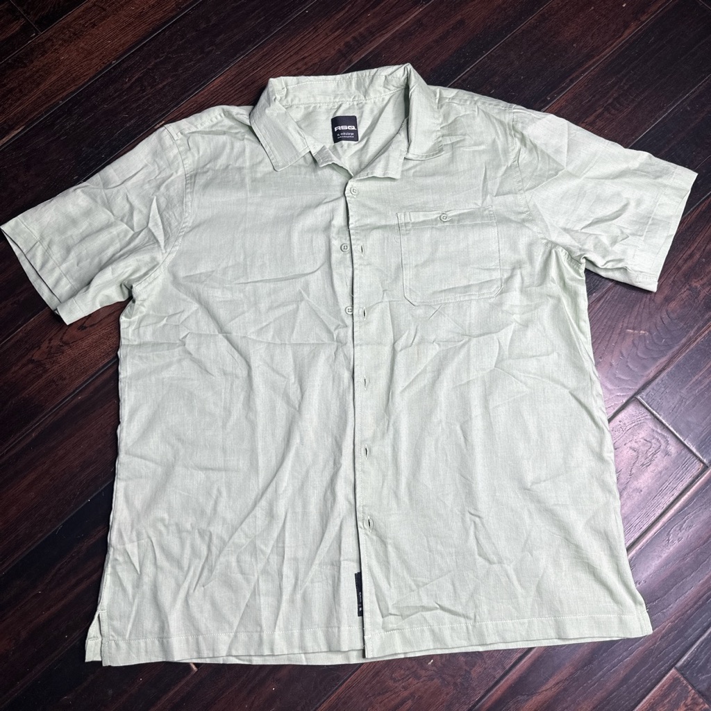 Button Down Shirt With Collar & Pocket Casual Beach Cotton Coastal California